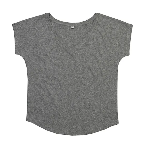  Women's Loose Fit V Neck T - Mantis Heather Grey Melange