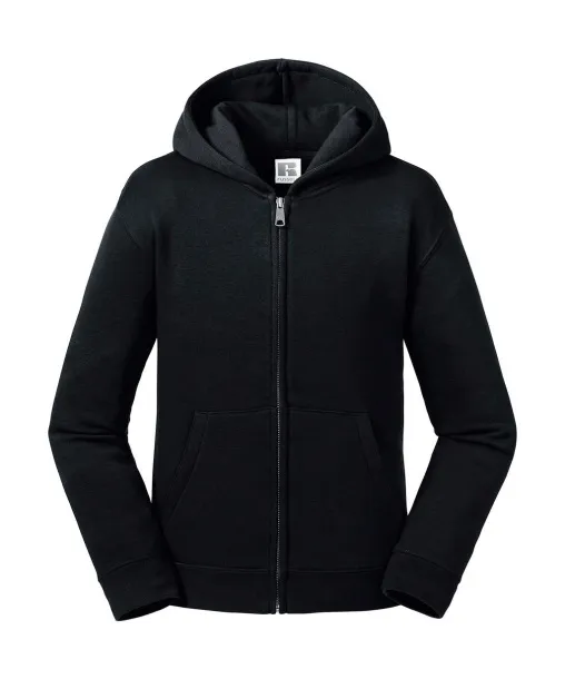  Kids' Authentic Zipped Hood Sweat - Russell  Black