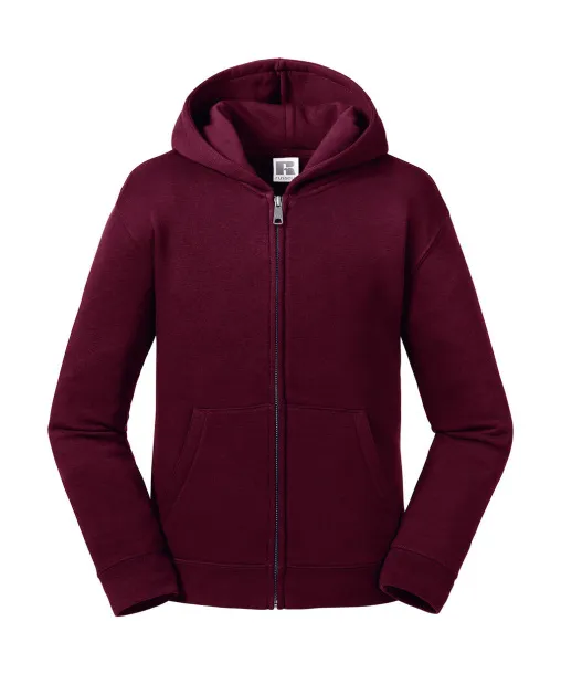  Kids' Authentic Zipped Hood Sweat - Russell  Burgundy