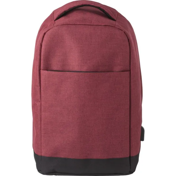  Anti-theft backpack, 13" laptop compartment burgundy