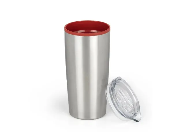 STEEL metal travel mug Red