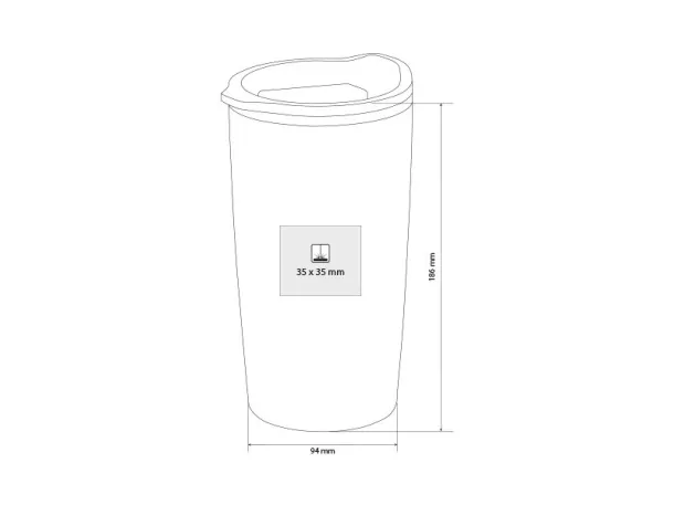 STEEL metalna termo šalica, 550 ml Crvena