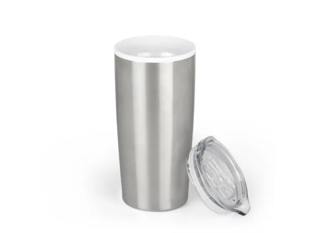 STEEL metal travel mug White