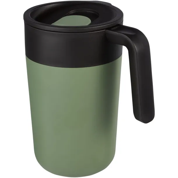 Nordia 400 ml double-wall recycled mug Heather green