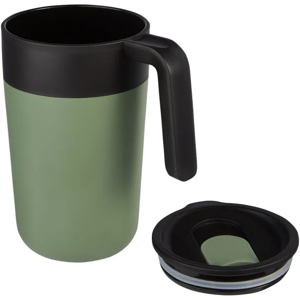 Nordia 400 ml double-wall recycled mug Heather green