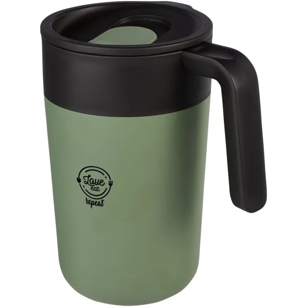 Nordia 400 ml double-wall recycled mug Heather green