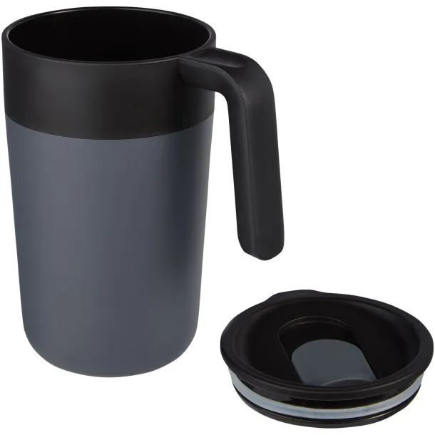 Nordia 400 ml double-wall recycled mug Grey