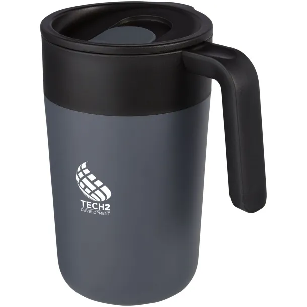 Nordia 400 ml double-wall recycled mug Grey