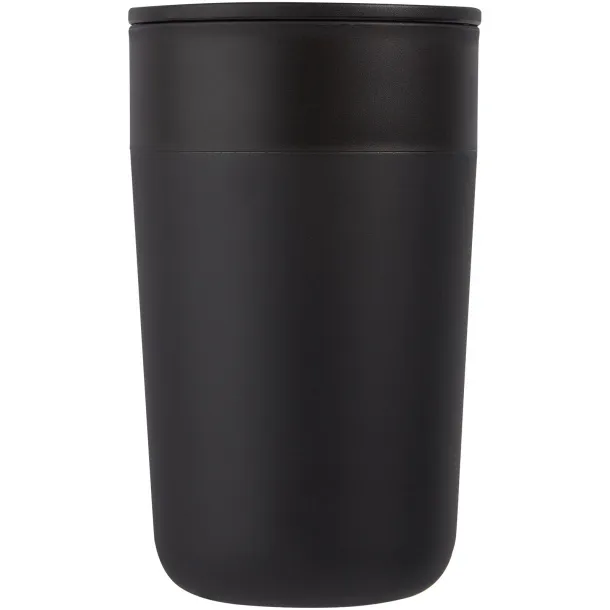 Nordia 400 ml double-wall recycled mug Solid black