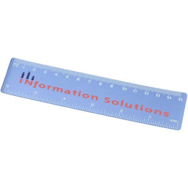 Rothko 15 cm plastic ruler Frosted blue