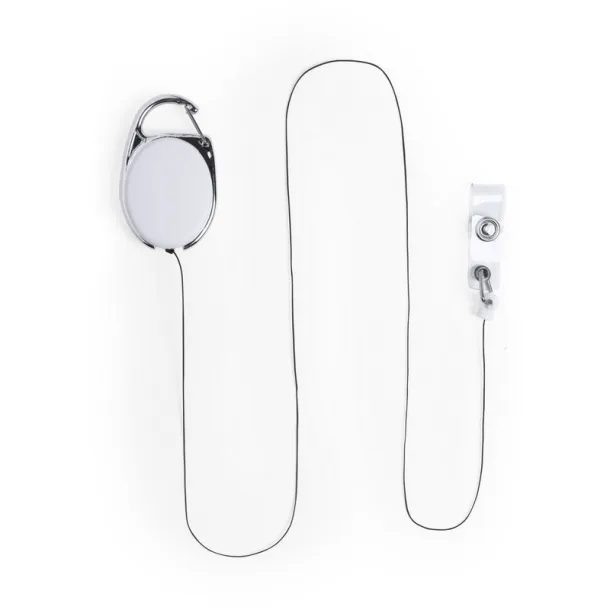  Ski pass, retractable cord 75 cm Bijela