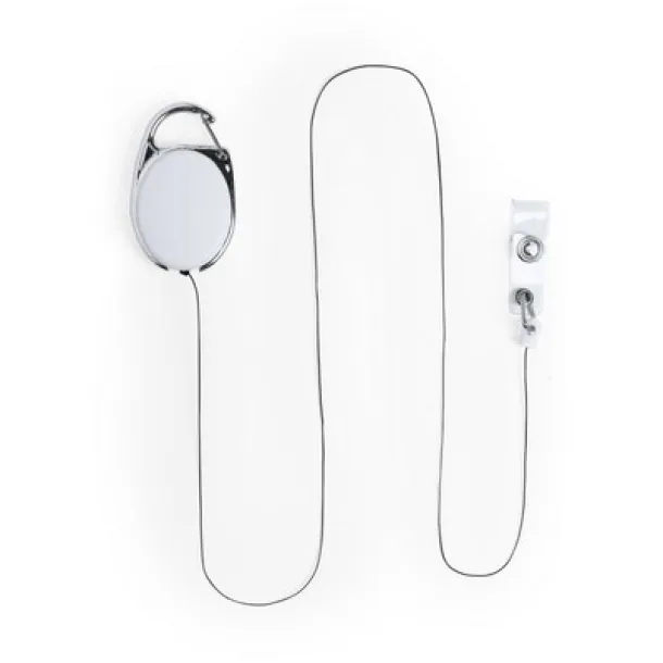  Ski pass, retractable cord 75 cm Bijela