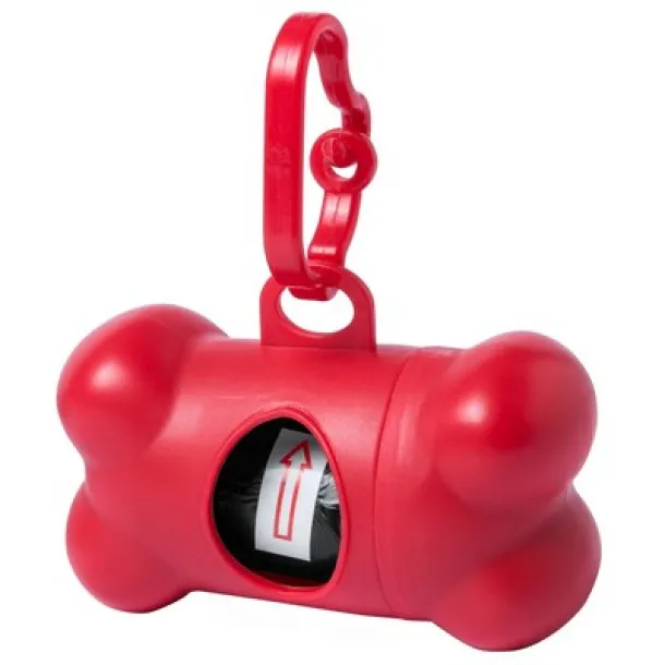  Waste bag dispenser for dog excrements red