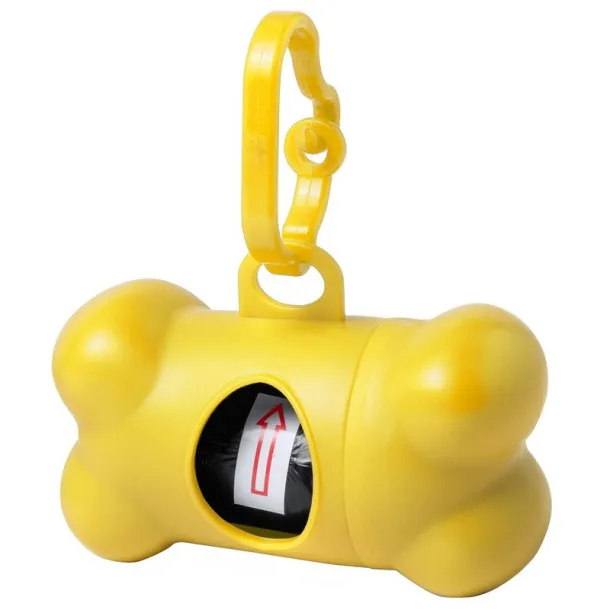  Waste bag dispenser for dog excrements yellow