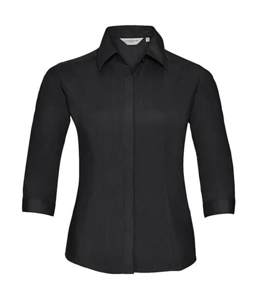  3/4 sleeve Poplin Shirt - Russell  Black