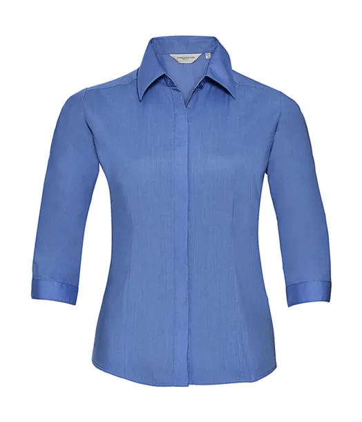  3/4 sleeve Poplin Shirt - Russell  Corporate Blue