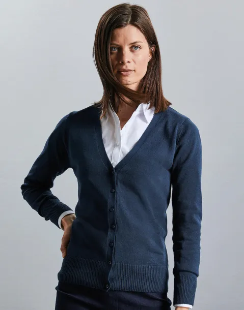  Ladies' V-Neck Knitted Cardigan - Russell Collection