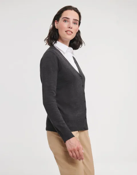  Ladies' V-Neck Knitted Cardigan - Russell Collection