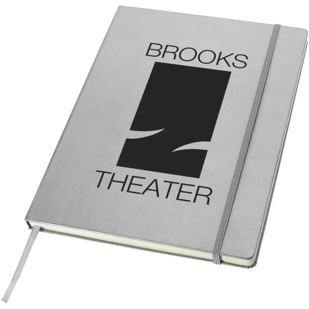 Executive A4 hard cover notebook - JournalBooks Silver