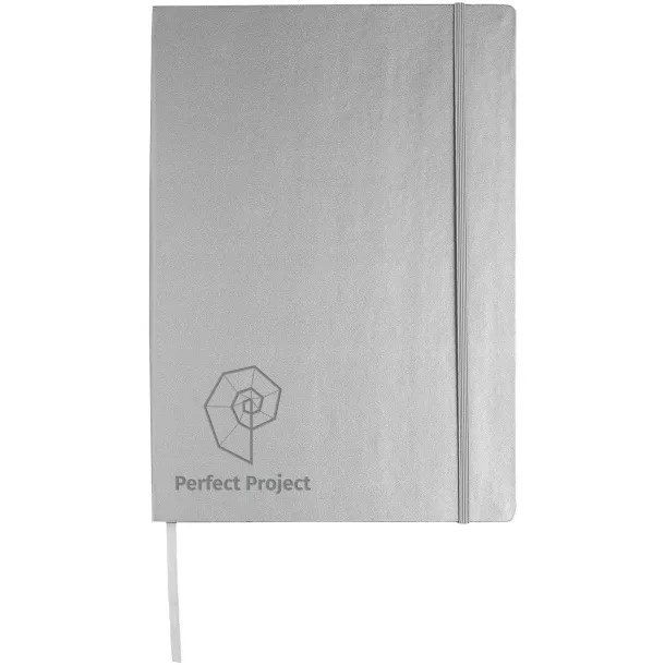 Executive A4 hard cover notebook - JournalBooks Silver