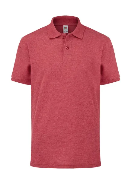  Dječja polo majica od mješavine poliestera i pamuka, 180 g/m² - Fruit of the Loom Heather Red