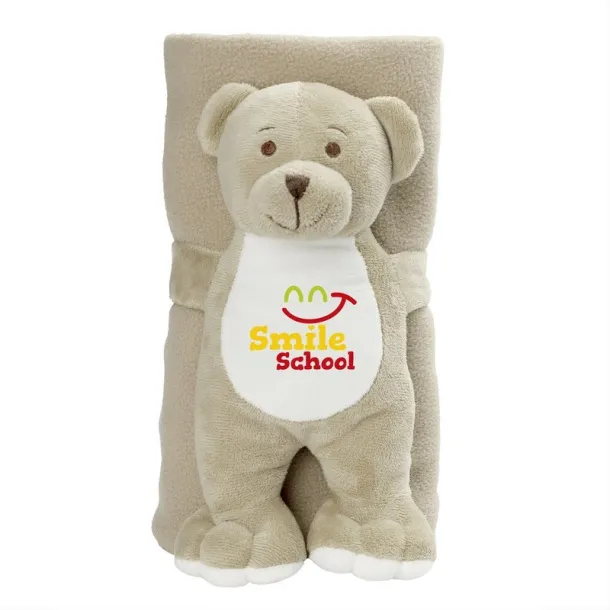 Phil Plush teddy bear with blanket beige