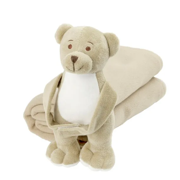 Phil Plush teddy bear with blanket beige