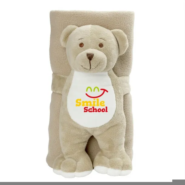 Phil Plush teddy bear with blanket beige