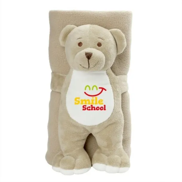 Phil Plush teddy bear with blanket beige