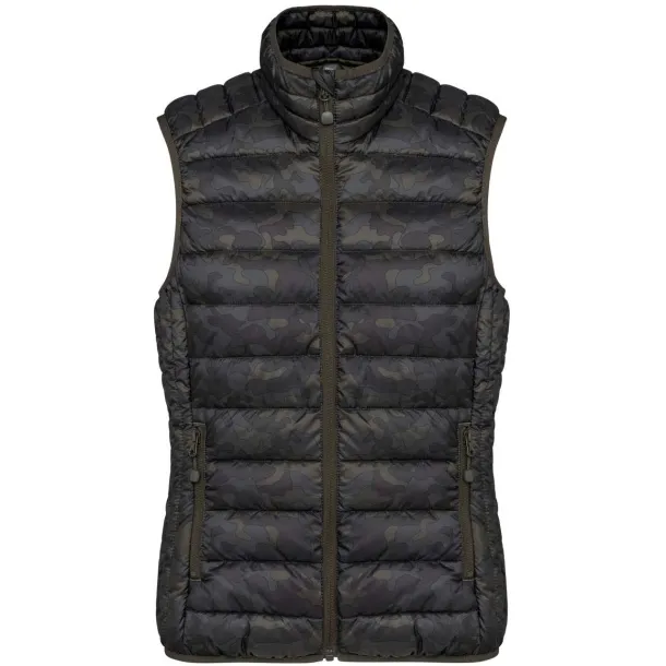  LADIES' LIGHTWEIGHT SLEEVELESS FAKE DOWN JACKET - Kariban Jungle Camo #5E5F5A