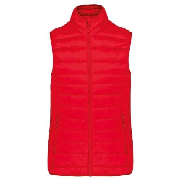  LADIES' LIGHTWEIGHT SLEEVELESS FAKE DOWN JACKET - Kariban Red