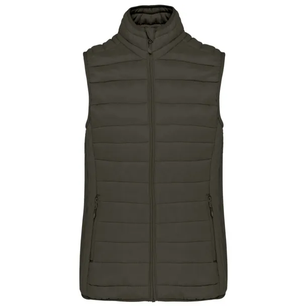  LADIES' LIGHTWEIGHT SLEEVELESS FAKE DOWN JACKET - Kariban Tamno Kahki