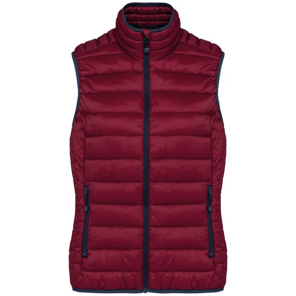  LADIES' LIGHTWEIGHT SLEEVELESS FAKE DOWN JACKET - Kariban Wine