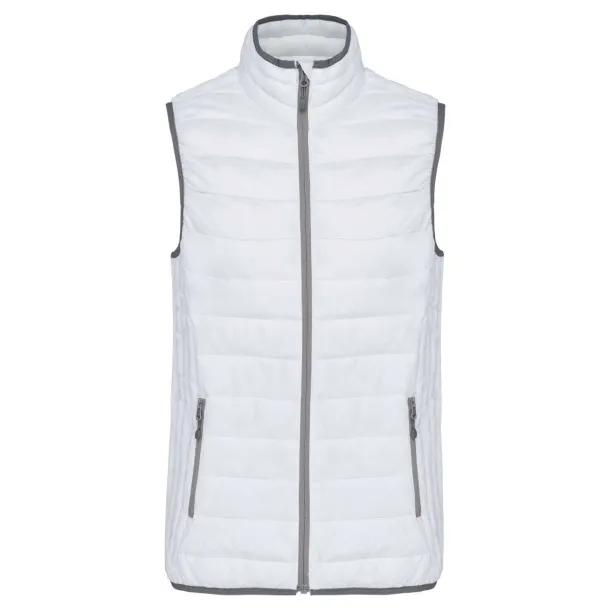  LADIES' LIGHTWEIGHT SLEEVELESS FAKE DOWN JACKET - Kariban White