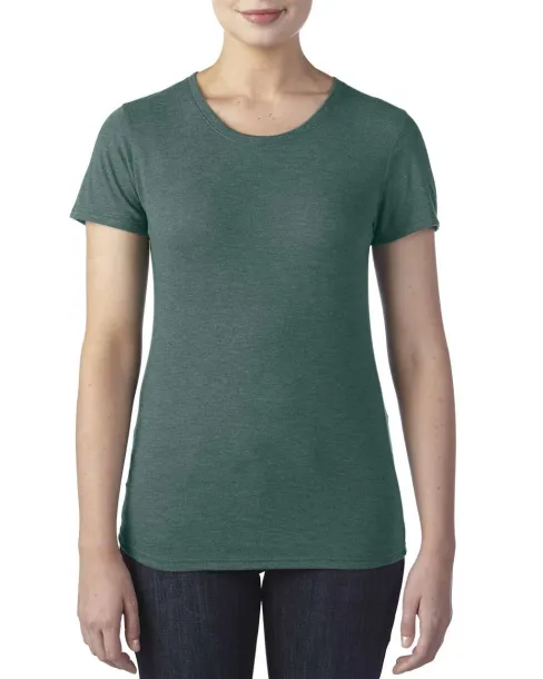  WOMEN'S TRI-BLEND TEE - Anvil Heather Dark Green