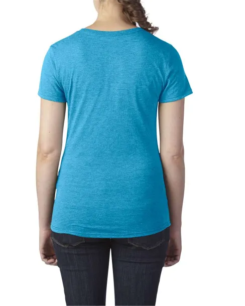  WOMEN'S TRI-BLEND TEE - Anvil Heather Caribbean Blue