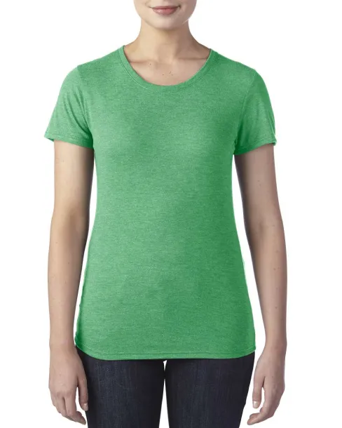  WOMEN'S TRI-BLEND TEE - Anvil Heather Green