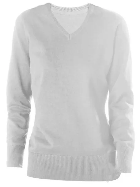  Ženski V džemper, 290 g/m2 - Kariban Grey Melange