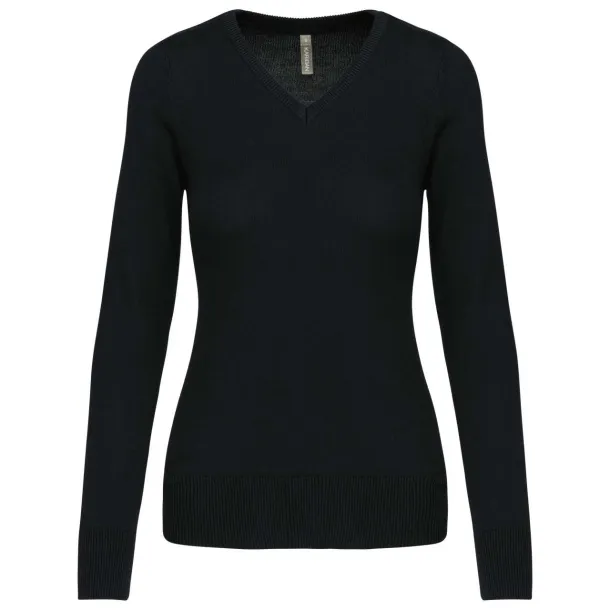  LADIES' V-NECK JUMPER - Kariban Black