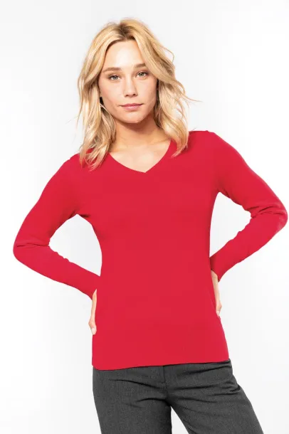  LADIES' V-NECK JUMPER - Kariban Red