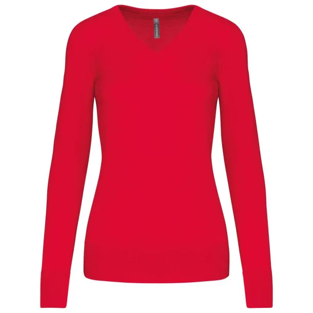  LADIES' V-NECK JUMPER - Kariban Red