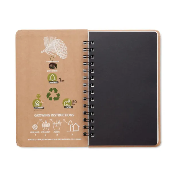 GROWNOTEBOOK™ notes sa sjemenkama bora, cca A5 Bež
