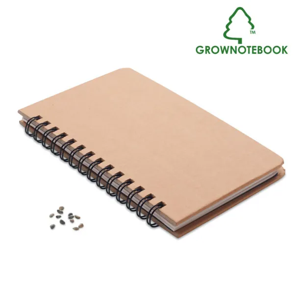 GROWNOTEBOOK™ notes sa sjemenkama bora, cca A5 Bež