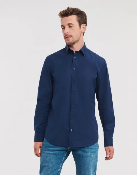  Men's LS Tailored Contrast Ultimate Stretch Shirt - Russell 