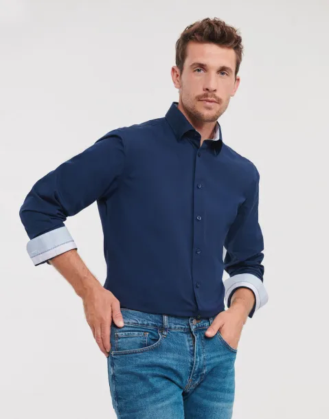  Men's LS Tailored Contrast Ultimate Stretch Shirt - Russell 