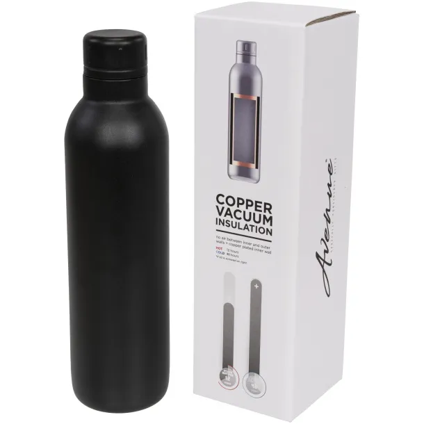 Thor 510 ml copper vacuum insulated sport bottle Solid black