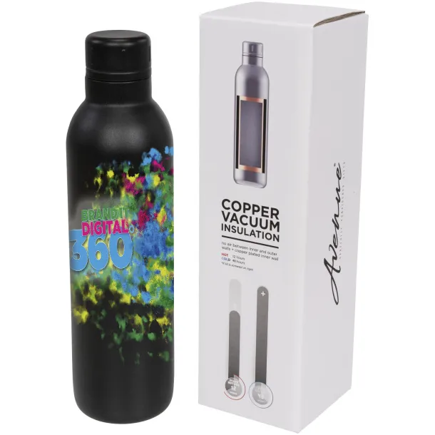 Thor 510 ml copper vacuum insulated sport bottle Solid black