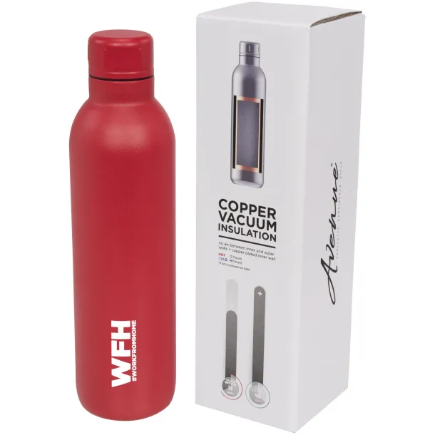 Thor 510 ml copper vacuum insulated sport bottle - Unbranded Red