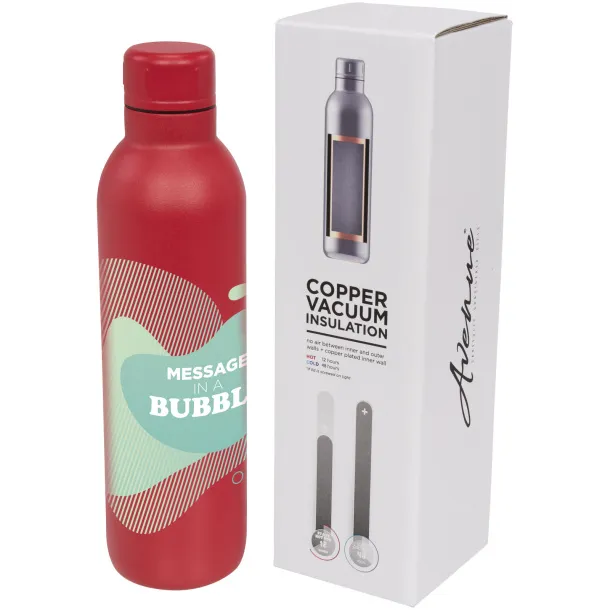 Thor 510 ml copper vacuum insulated sport bottle - Unbranded Red