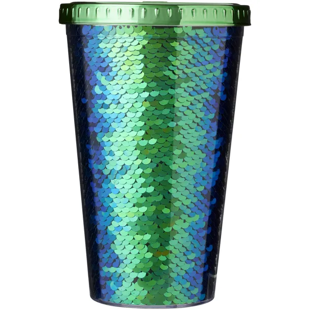 Festus 470 ml sequin acrylic tumbler - Bullet Green
